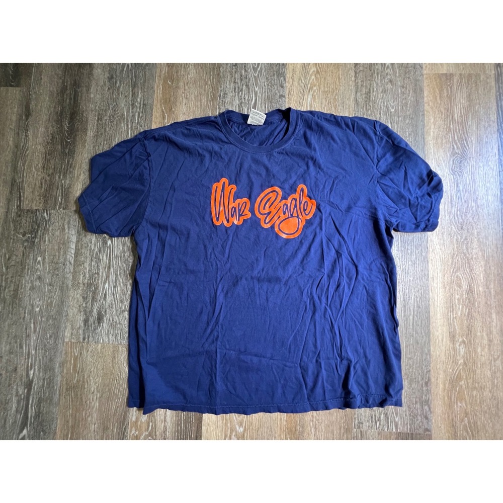 Comfort Colors T-Shirt Mens 3XL Navy Blue Excellent War Eagle Graphic Tee